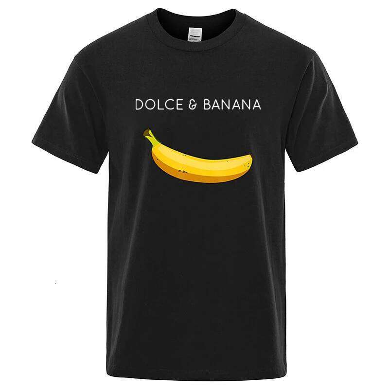 Summer Men's High Quality 100%Cotton Funny Banana Printing Loose O-neck Men Short Sleeve Casual For Male T-shirt Top Tee X260209