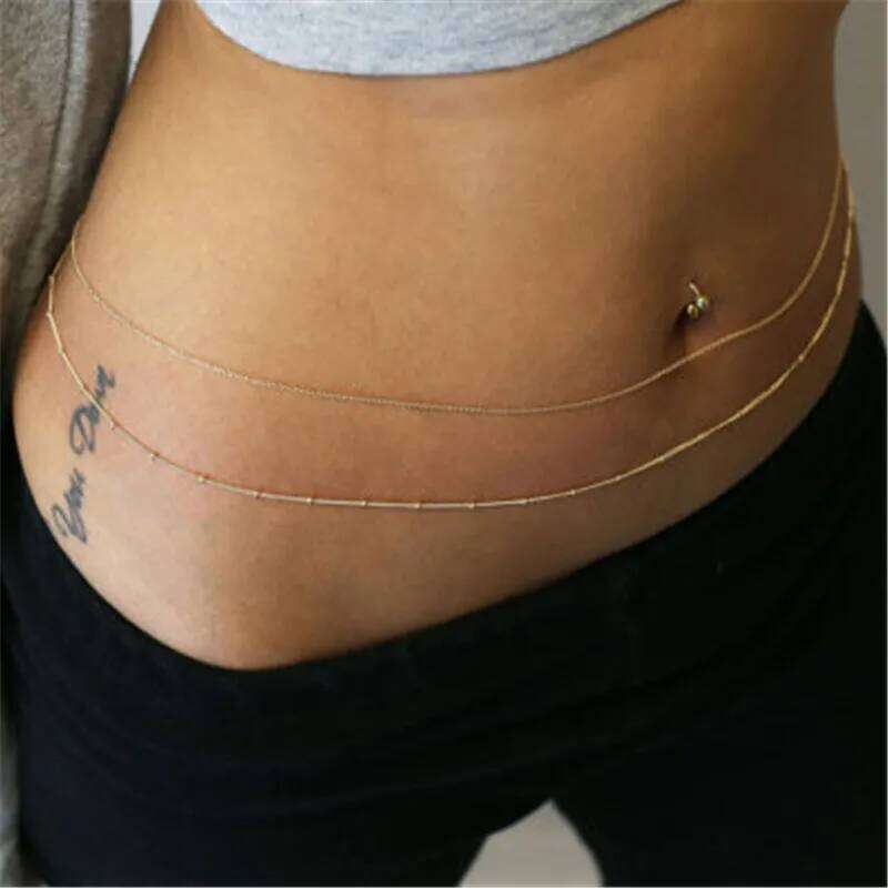Dovzhna Double Layered Bead Chains Sexy Butterfly Beach Harness Waist Belly Body Chain Fashion Jewelry New X260209