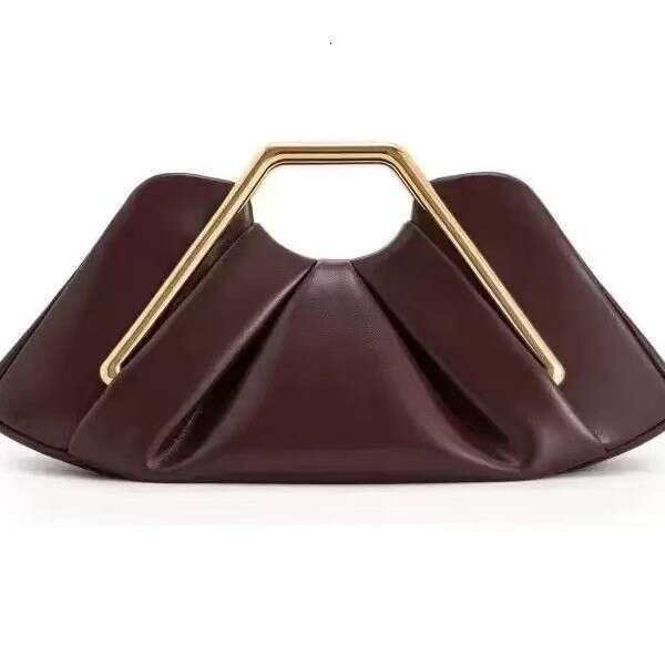 New Personalized Pleated Cloud Ladies PU Soft Leather Vintage Ring-Shaped Evening Bag Light Luxury Texture Handbag
