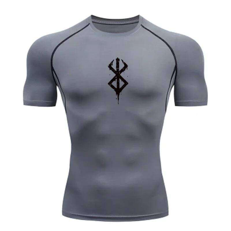 Anime Men's Compression Shirt Fitness Sport Running Tight Gym TShirts Athletic Workout Quick Dry Tops Tee Summer 26Y0209