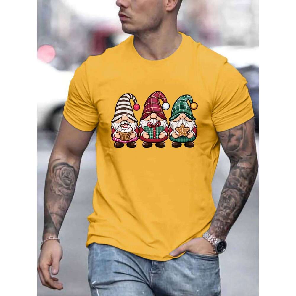 Christmas Festive Graphic T Summer Kids Clothing Men's Shirts Crew Neck Short Sleeve T-Shirts Fashion Man Clothes X260209
