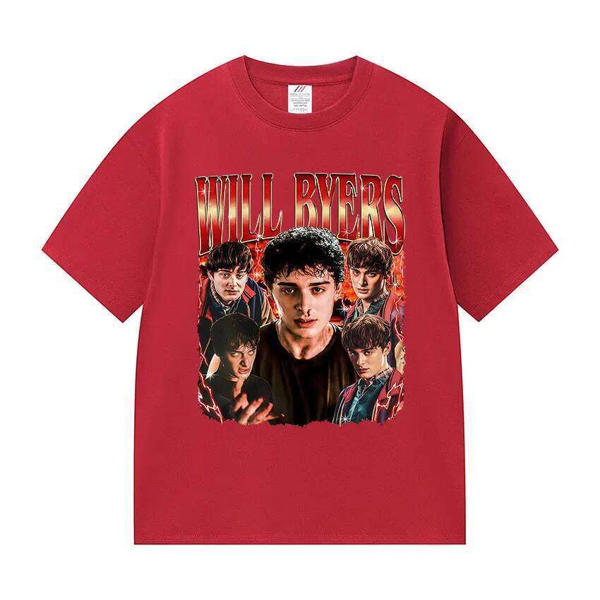 Tv Series Will Byers Graphic T Shirt Men's Vintage High Quality Fashion T-shirts Man 100% Cotton Short Sleeve T-Shirt Streetwear X260209