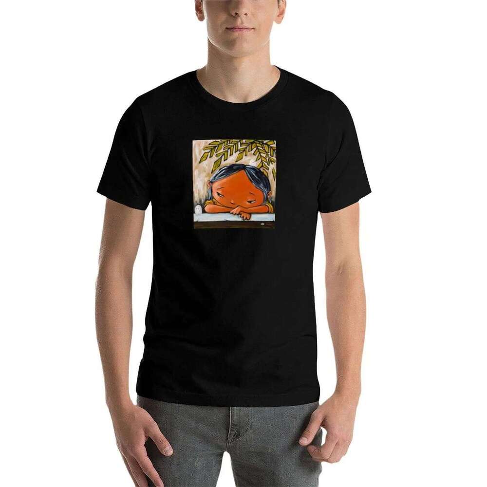 Introspective Girl T-Shirt graphic anime t shirts for man cotton soft T-shirt X260209