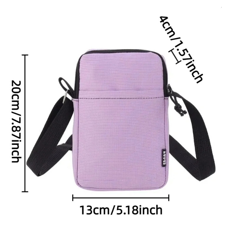 Fashionable Mini Phone Pouch Square Vertical Tote Bag Simple Shoulder Portable Lightweight Canvas Coin Crossbody 260208