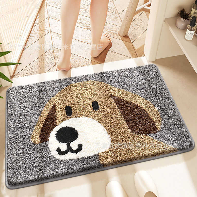 Small Animal Imitation Cashmere Home Living Room Floor Mat Non-Slip Easy Care Entrance Door Mat Non-Slip Water-Absorbent Bathroom Mat S260207