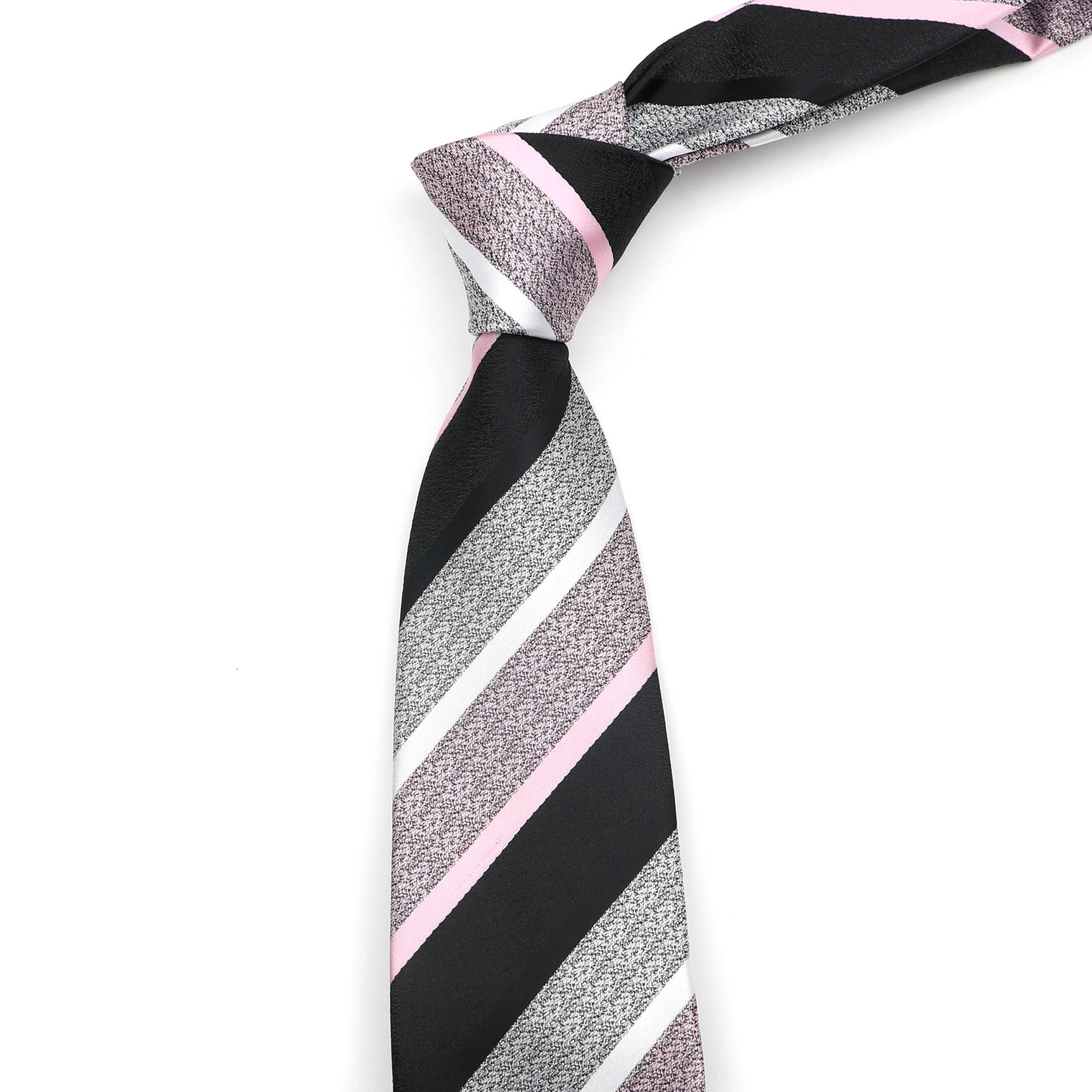 Mens Tie Fashion Classic Polyester Stripe Paisley Red Blue Purple Wedding Party Business 8cmJacquard Woven Necktie 260208