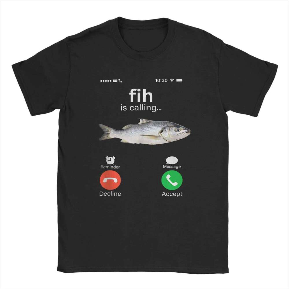 Fih is Misspelled Meme Funny Fish Seabass Calling Men T Tee Shirt Short Sleeve O Neck T-Shirts 100% Cotton X260209