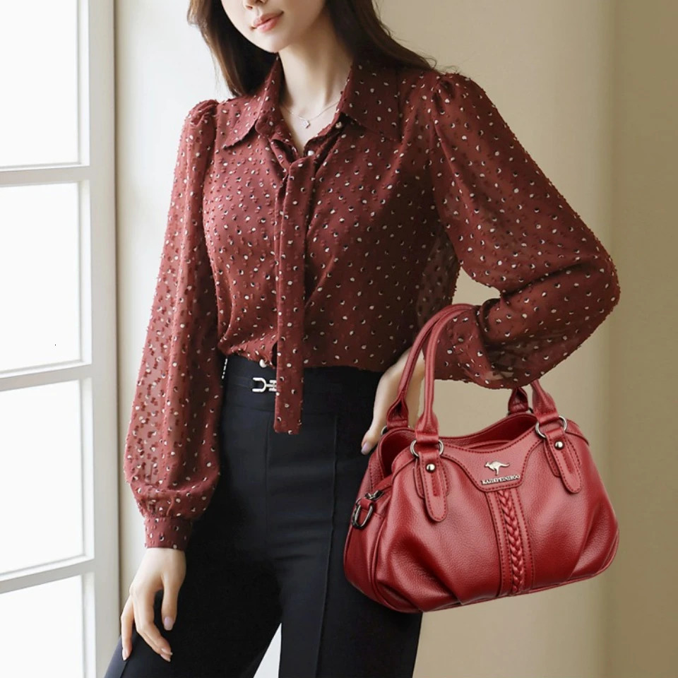 Genuine Top Quality Handbags 3 Layers Small Casual Tote Bag Crossbody Highcapacity Female Shoulder 260208