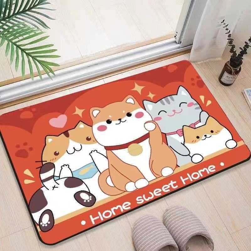 Cartoon-style soft diatomite floor mat for home bathroom water-absorbent quick-drying dirt-resistant wear-resistant easy to maintain non-slip mat S260