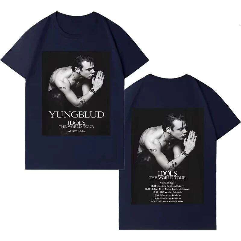 Rapper Yungblud World Tour 2026 Spring summer Print Short Sleeve Top Mens Women Gothic Pop music Crewneck Cozy Casual T-shirt X260209
