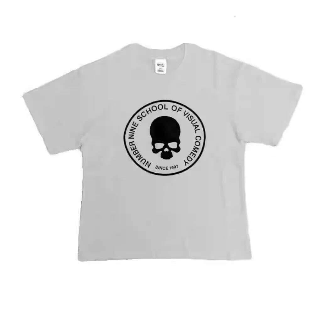 F Brother Number Nine 04S Skull Y2K Printed Short Sleeve T-shirt Men and Women Dark European Top T X260209