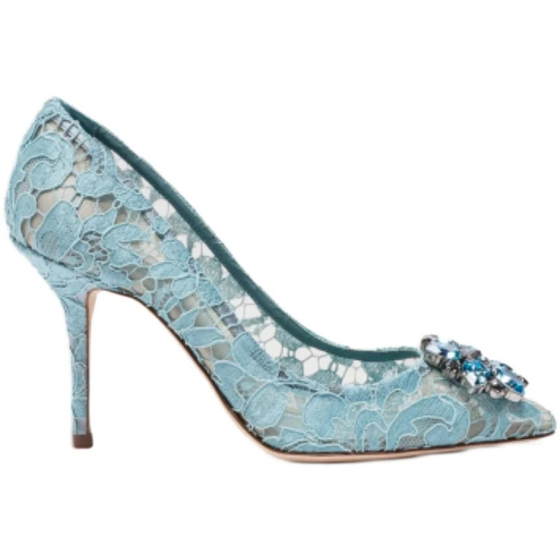 Pointed stiletto lace Pumps high heel wedding shoes comfortable 260208
