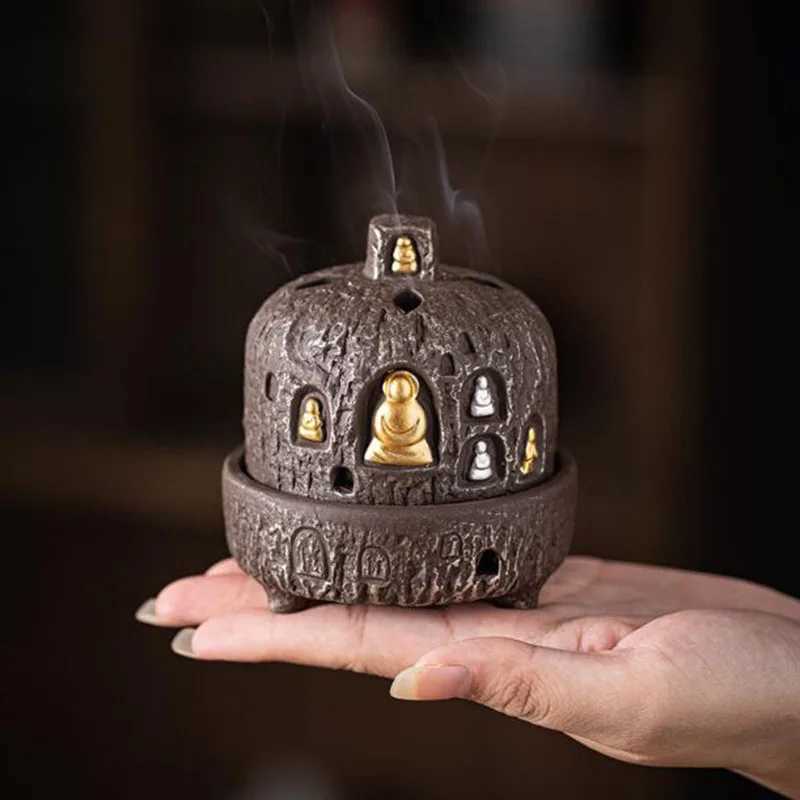 Porcelain Dunhuang Smoking Backflow Incense Burner Indoor Sandalwood Incense Holder Fragrance Censer Tea Ceremony Home Decor C260209