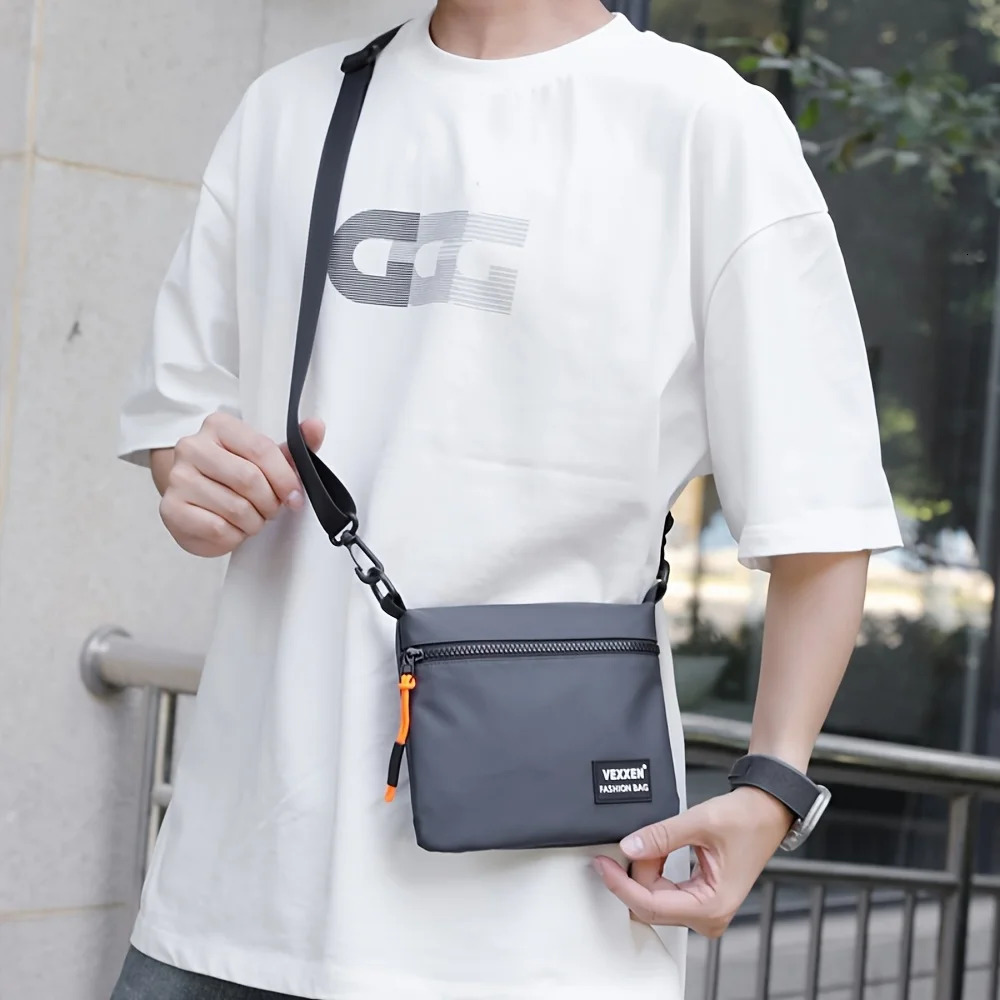 multilayer zipper unisex shoulder bag casual crossbody trendy mens backpack waterresistant 260208