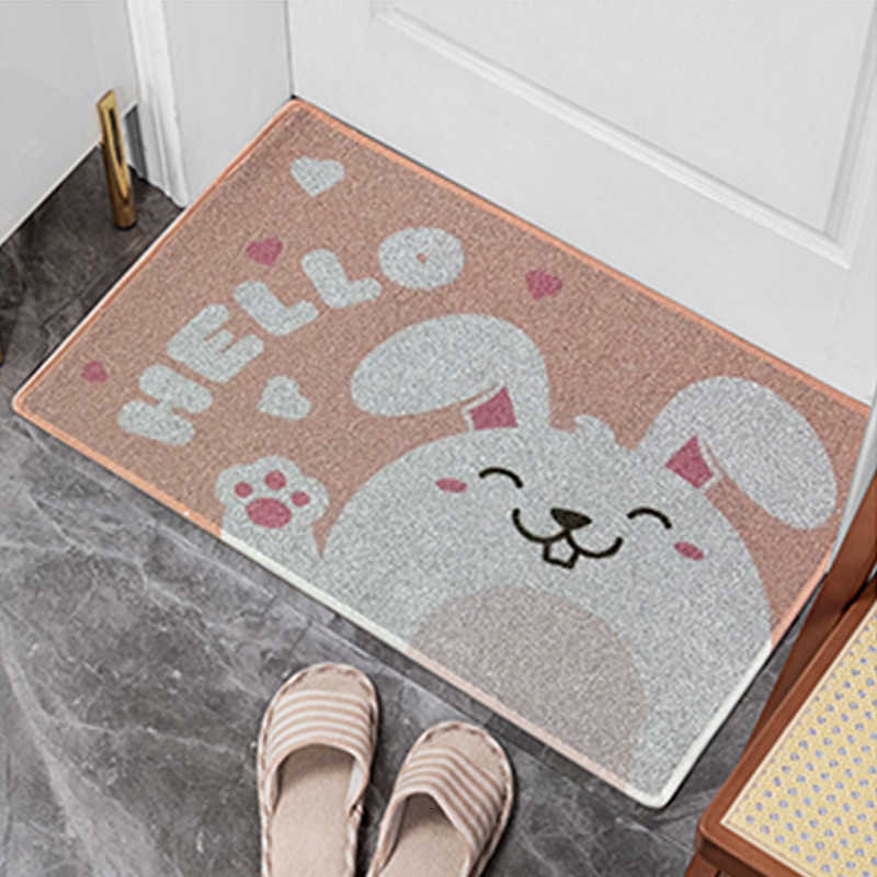 Cartoon cute non-slip strong water-absorbing entrance mat thickened entryway doormat outdoor bedroom quick-dry mat S260207