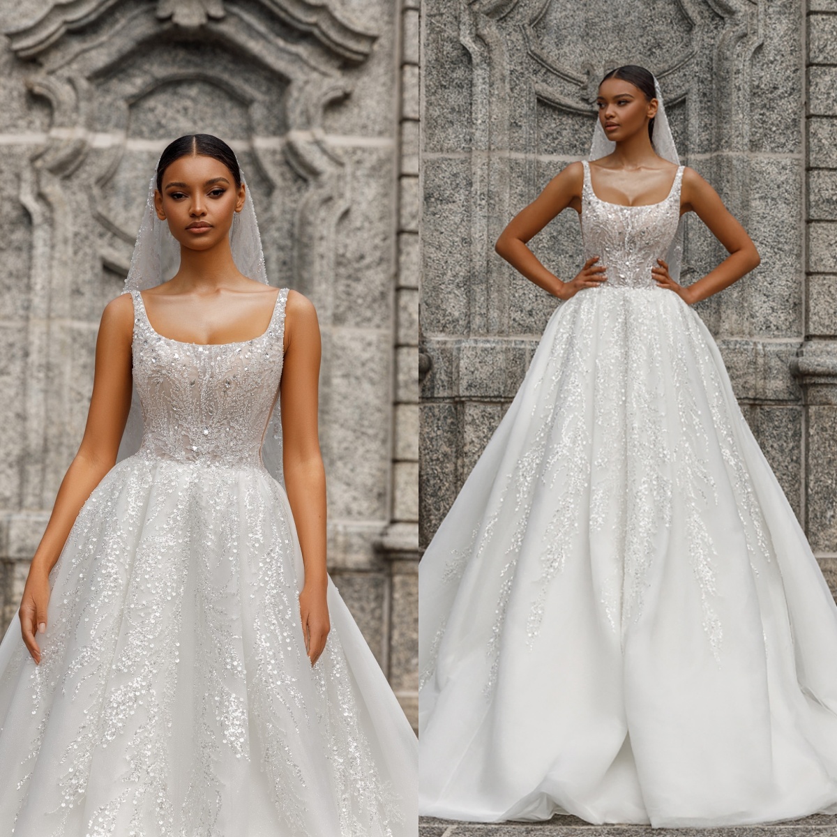 Stylish Sequins Crystal Wedding Dresses Spaghetti Straps Bridal Gowns A Line Sleeveless Princess Backless Customized Vestidos De Novia Plus Size