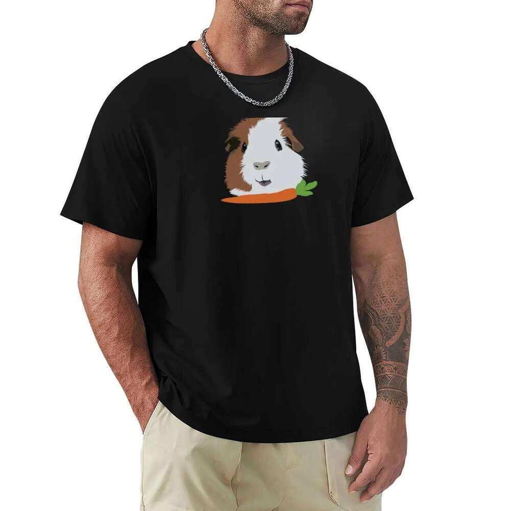 Guinea Pig with a Carrot T-Shirt oversizeds clothes oversize t-shirts man anime mens t shirts top quality X260209