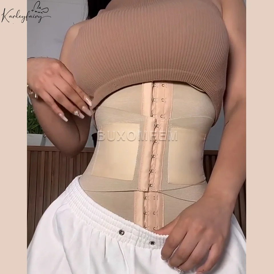 Double Tummy Control Stretchy Colombian Girdles Abdomen Shaped Up Waist Trainer Post Surgery Adjustable Tummy Belt Waist Trimmer 260207