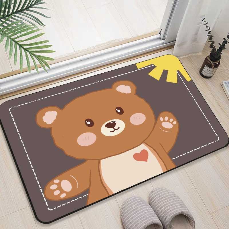 Cartoon-style soft diatomite floor mat for home bathroom water-absorbent quick-drying dirt-resistant wear-resistant easy to maintain non-slip mat S260