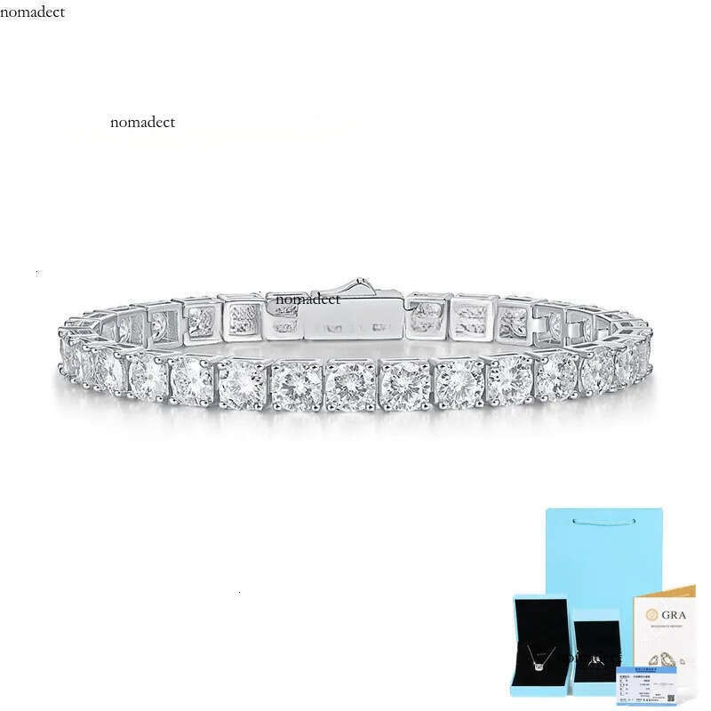 Fine Jewelry Necklaces Hip Hop S Sier VVS Moissanite Dia Cluster Iced Out Tennis Chain Bracelet Necklace for Men Women d5