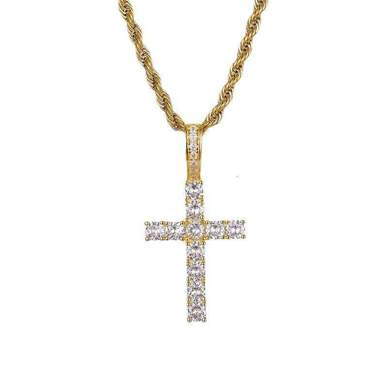 Zircon Cross Necklace Trendy Hip-Hop Versatile Accessory