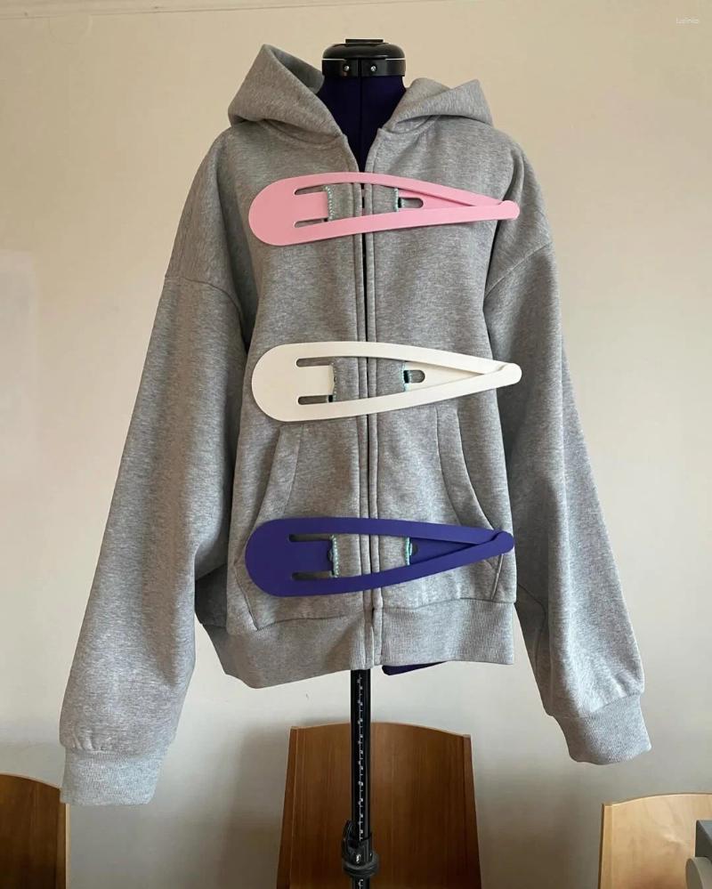 Women's Hoodies Big Clip Women Detachable Fun Sweatshirt Jacket Cardigan Goth Grunge Sweet Style Zip Up Hoodie
