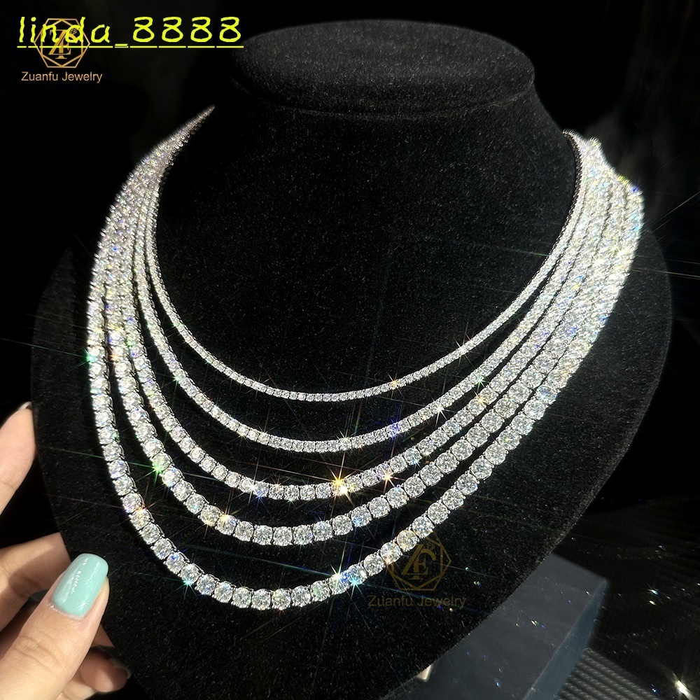 3MM 4MM LAB Grown Diamond Tennis Bracelet 10K Solid Gold Hip Hop Jewelry Necklace D VVS-VS CVD HPHT Diamond Tennis Chain IGI