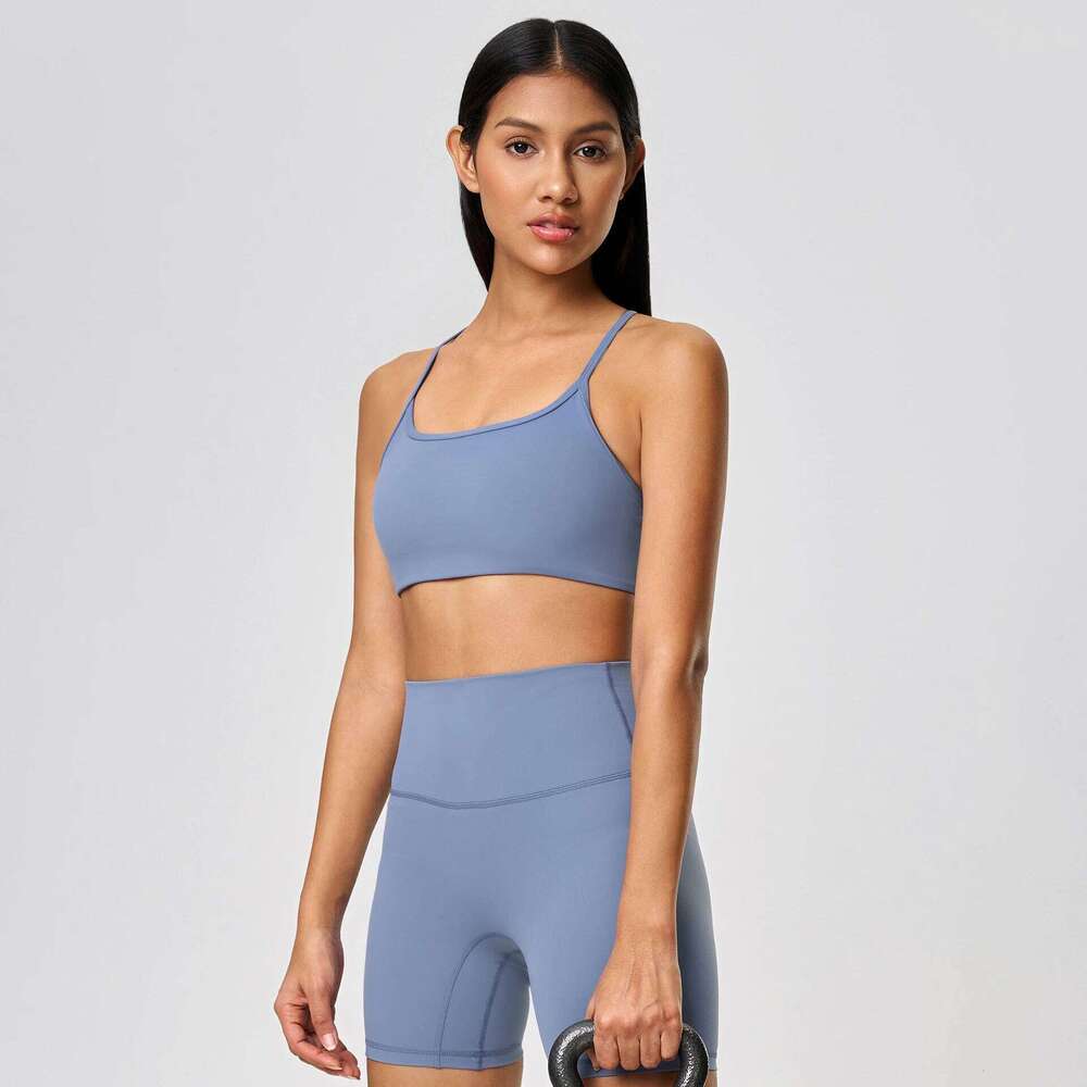 Sexy Yoga Bra Strappy Cross Sports Top Quick Dry Padded for Women Gym Training 26Y0209