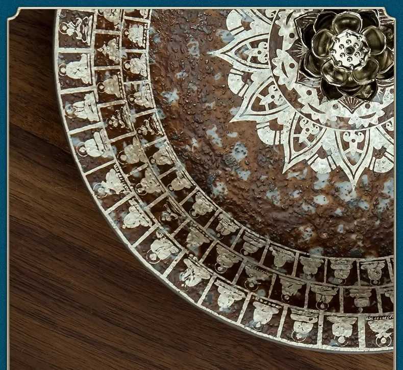 Dunhuang Thousand-Buddha Lotus Incense Burner Ceramics Stick Incense Stand Home Incense Tray for Indoor Aromatherapy C260209