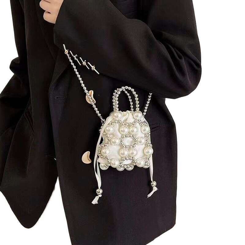 Mini Handmade Chain Woven New Beaded Handbag Fashion Niche Crossbody Small Pearl Bag