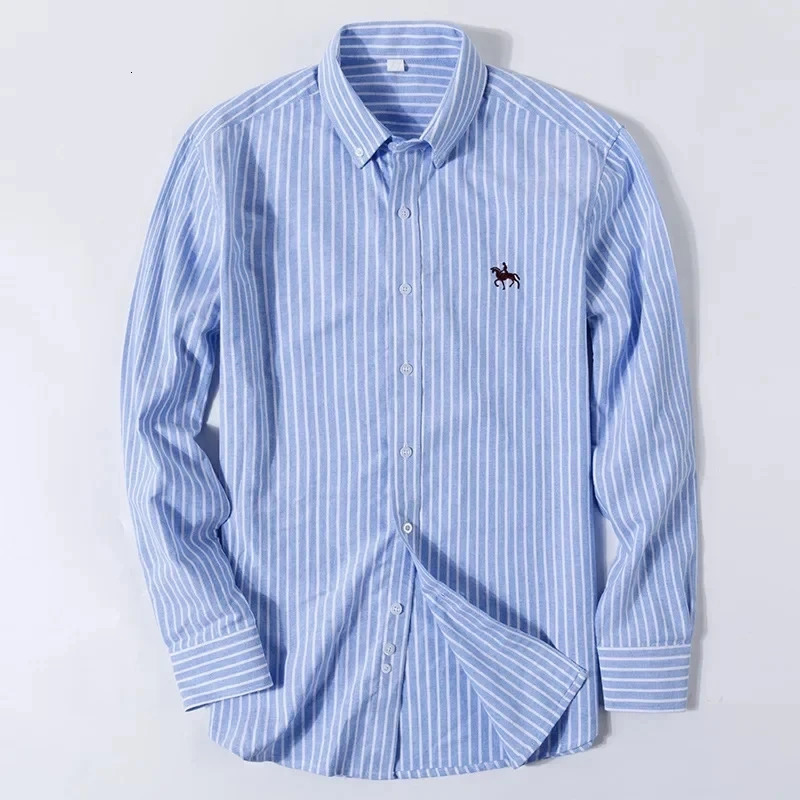 100 Pure Cotton Men Long Sleeve Dress Shirt for Oxford Shirt Men Plaid Striped Work Casual Social Shirts Male Regular-Fit S-6XL 260208