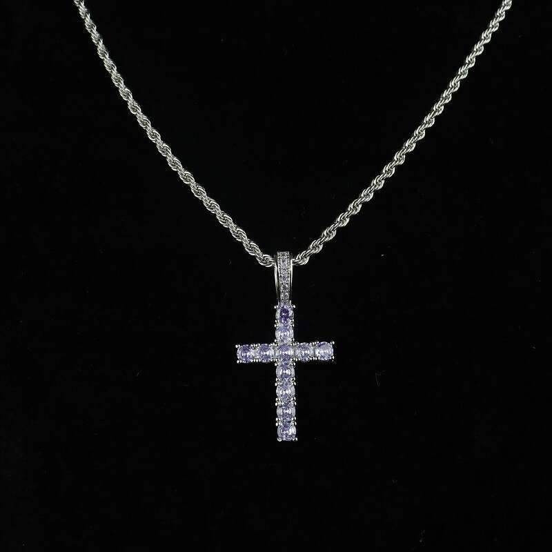 Zircon Cross Necklace Trendy Hip-Hop Versatile Accessory