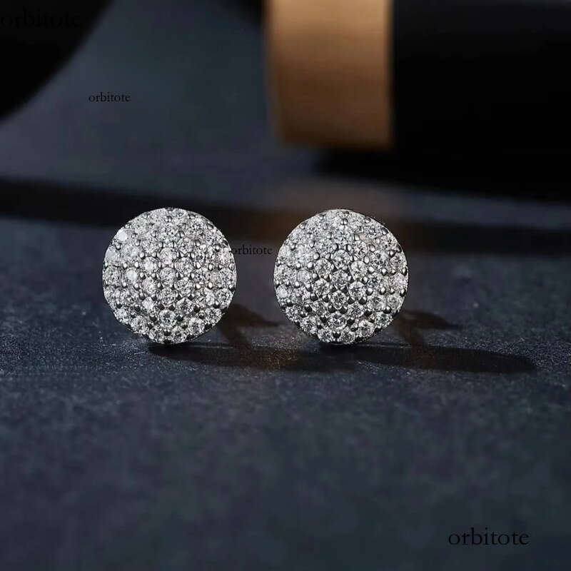 Sterling Sier Moissanite Dia Stud Earrings Classic Style Screw Back with Iced Rhodium Plating Fine Jewelry e7