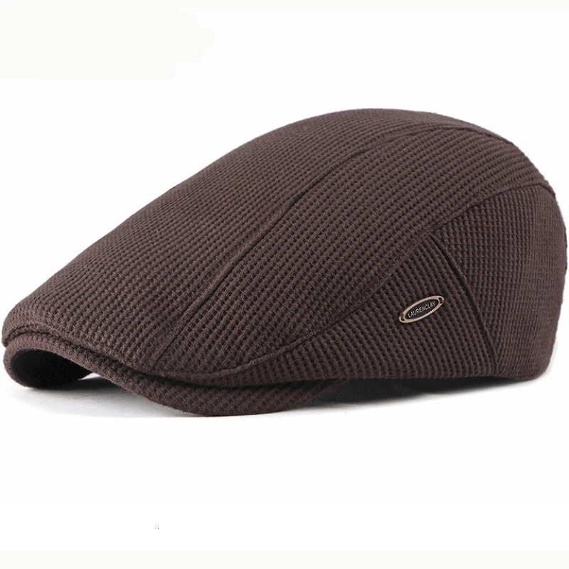 HT26 Beret Cap Autumn Winter Hat Caps for Men Women Adjustable Ivy Flat Cap High Quality Solid Knitted Hat Male Female Berets 260205