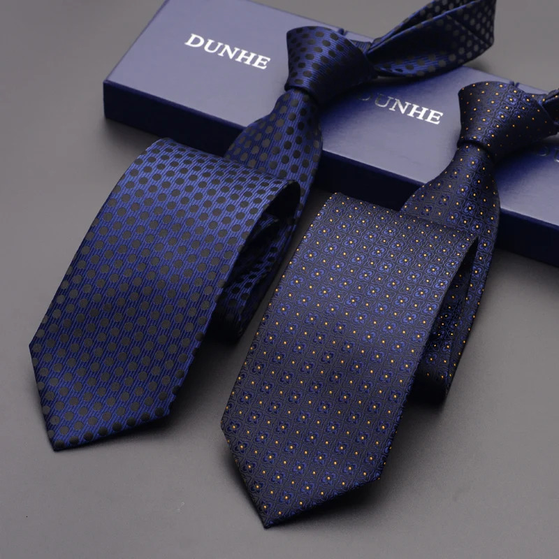 High Quality Fashion Neckties Business 6cm 8cm Stripe Deep Blue Ties for Men s Cravat Male Gift 260208