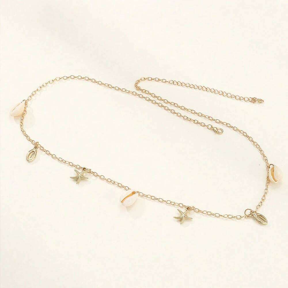 Seashell Starfish Waist For Women AdjustableBoho Conch Body Chains Summer Beach Dainty Boho Layered Chain X260209