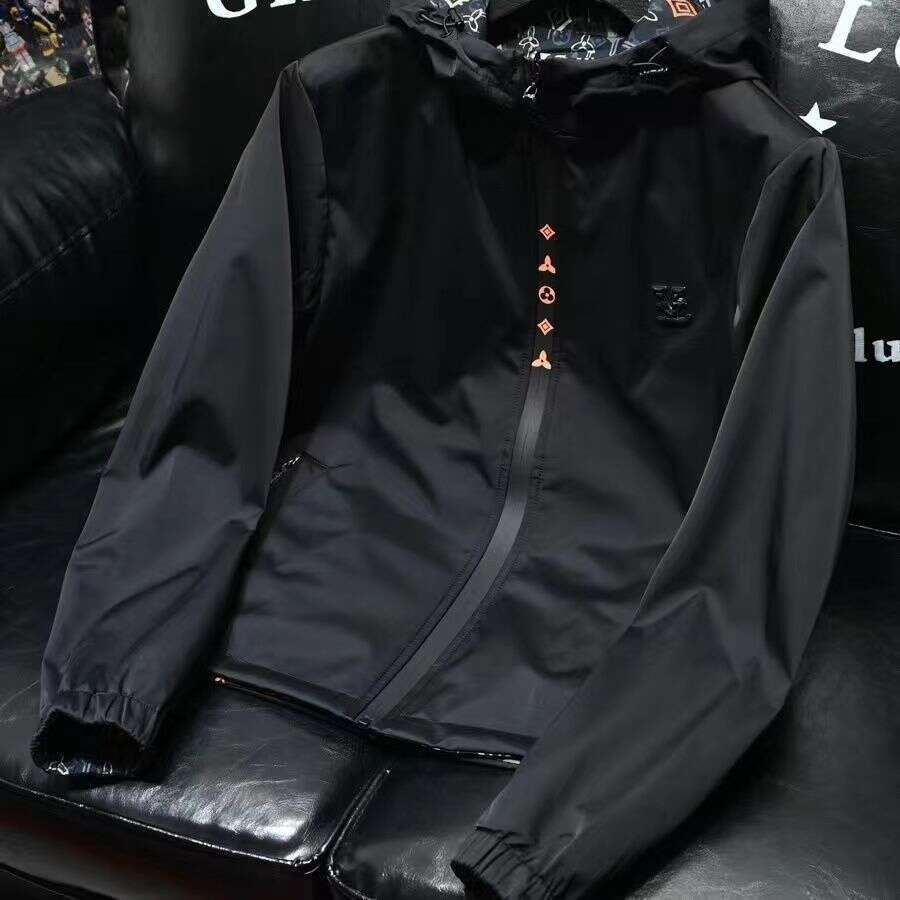 European Style Reversible Fashion Jacket For Men Spring And Autumn New Light Luxury Casual Windproof Hooded Coat