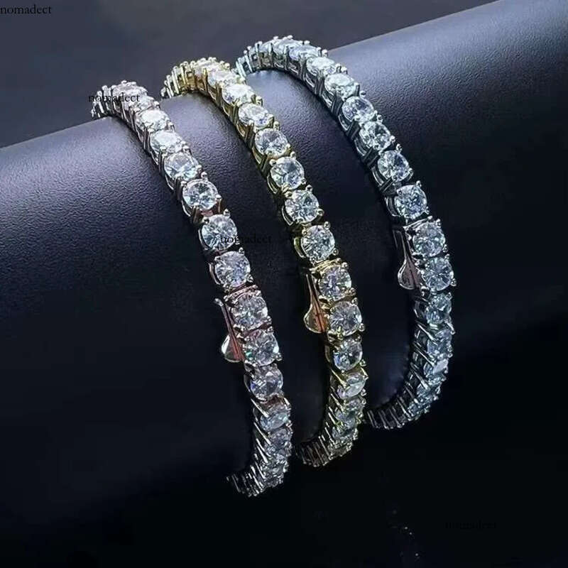 Hip Hop Sterling Sier Jewelry Iced Out Tennis Chain for Men Women VVS Moissanite Dia Bracelet a3