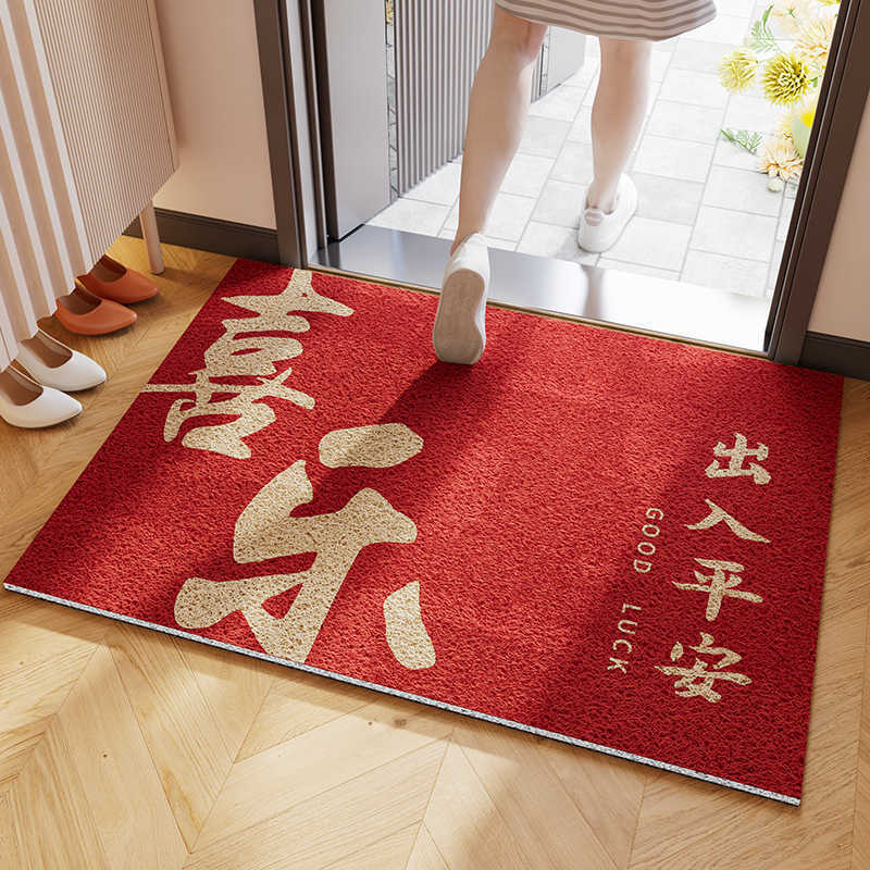 Safe Entry Door Mat Silk Loop Non-Slip Door Mat Entrance Doorway Outdoor Foot Mat Entryway Outdoor Carpet S260207