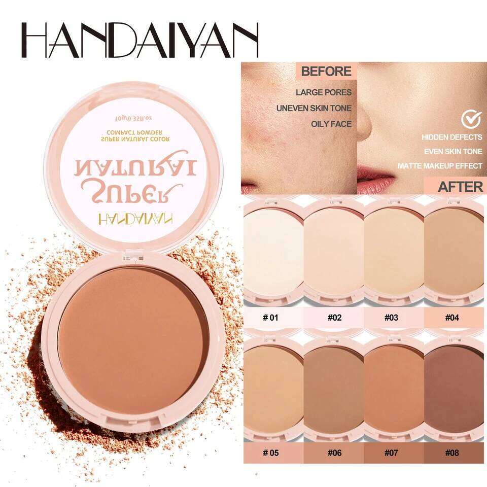 8 Color Matte Face Pressed 24 Hours Oil Control Natural Setting Powder Foundation Full Coverage Waterproof Lasting Makeup 26L0209