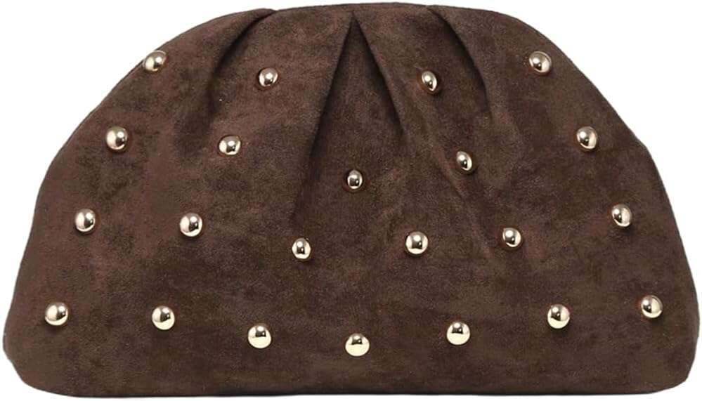 Women S Elegant Studded Clutch Bag Magnet Ruched Bags Retro Vintage Evening Handbag 2026