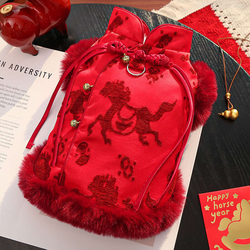 Year Of The Horse New Chinese Style Hairless Pet Fleece Dog Cat Autumn Winter Clothing Accessories Wholesale