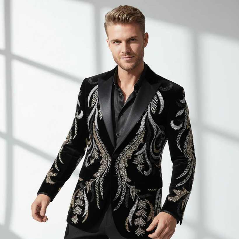 Luxurious Groom Wedding Tuxedos 2 Pieces Jacket Pant Peaked Lapel One Button Special Business Occasion Party Banquet Customized