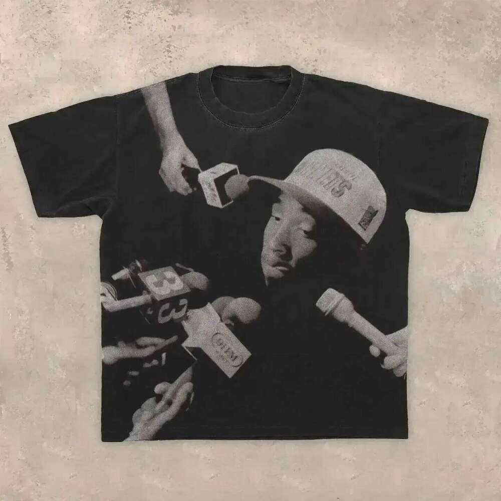 Harajuku Gothic Retro Tshirts Unisex Y2k Top American Hip-hop Character Pattern Printed Casual Fashion Oversized T-shirt X260209