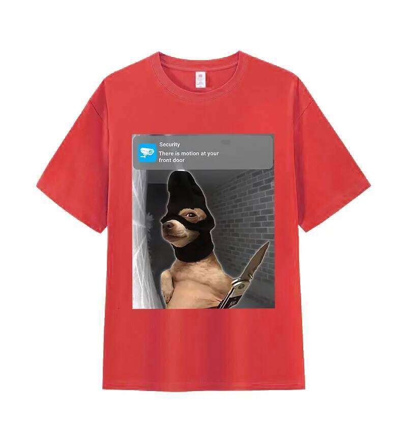 Ring Dog with Motion Funny Meme Graphic T-shirt Men Women Fashion High Quality Cotton T-shirts Retro Oversized Short Sleeve Tees X260209