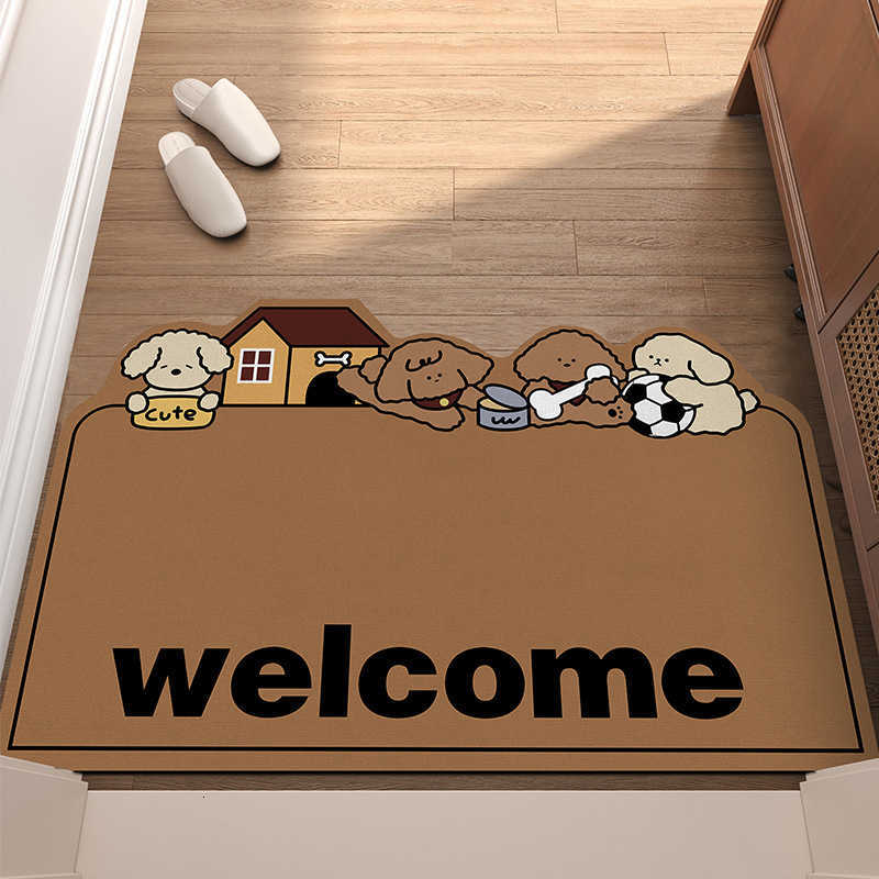 New Entryway Diatomaceous Earth Mat Cartoon Cute Entrance Water Absorbent Foot Mat Home Carpet Non-Slip Easy to Clean S260207