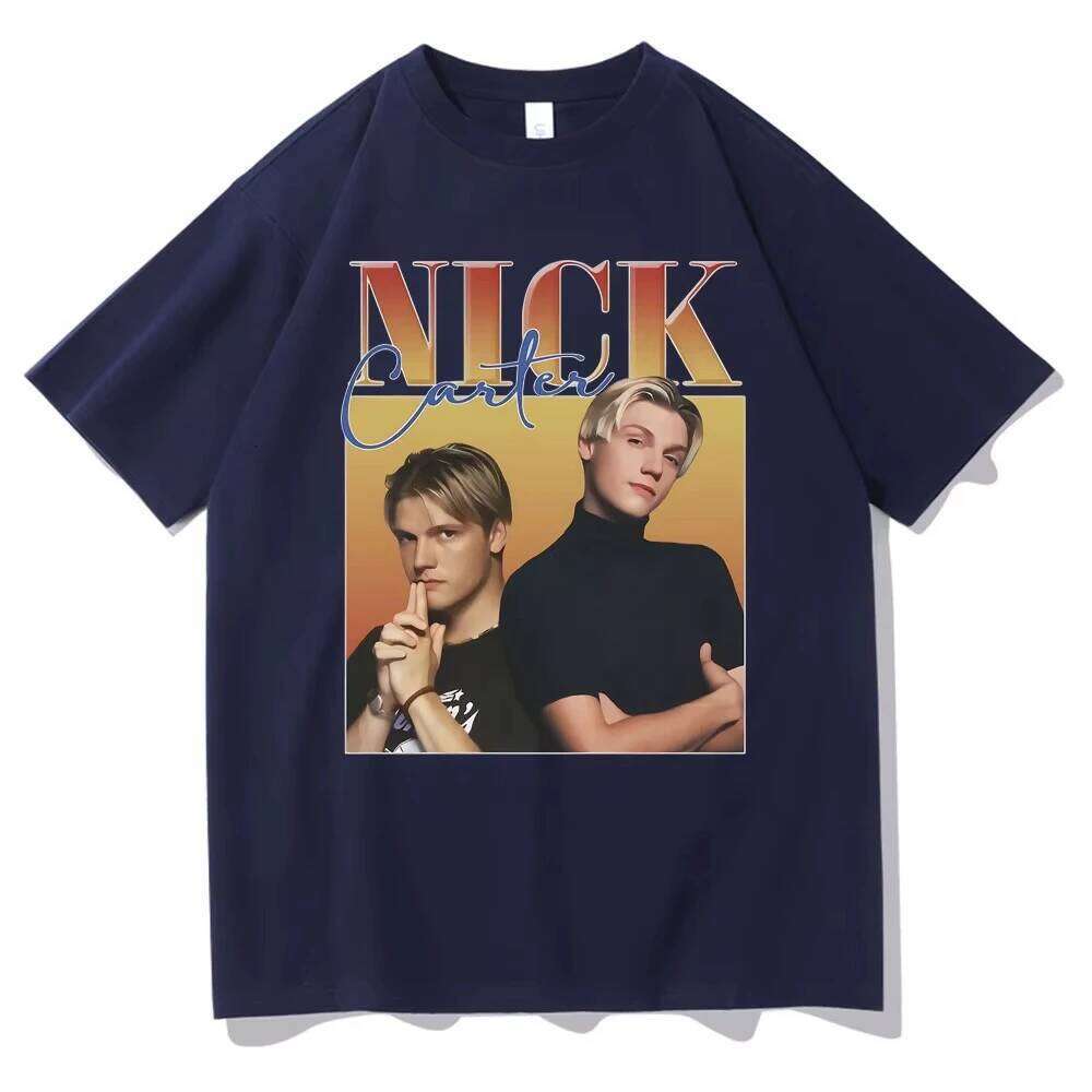 Rock Band Backstreet Boys Nick Carter Print T-shirt Male Vintage T Shirts Cotton Tees Men's Women Hip Hop Oversized Tshirt X260209