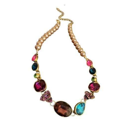 Light Luxury Palace Style Heavy Craft Inlaid Diamond Water Drop Collarbone Chain High-end Retro Necklace for Women