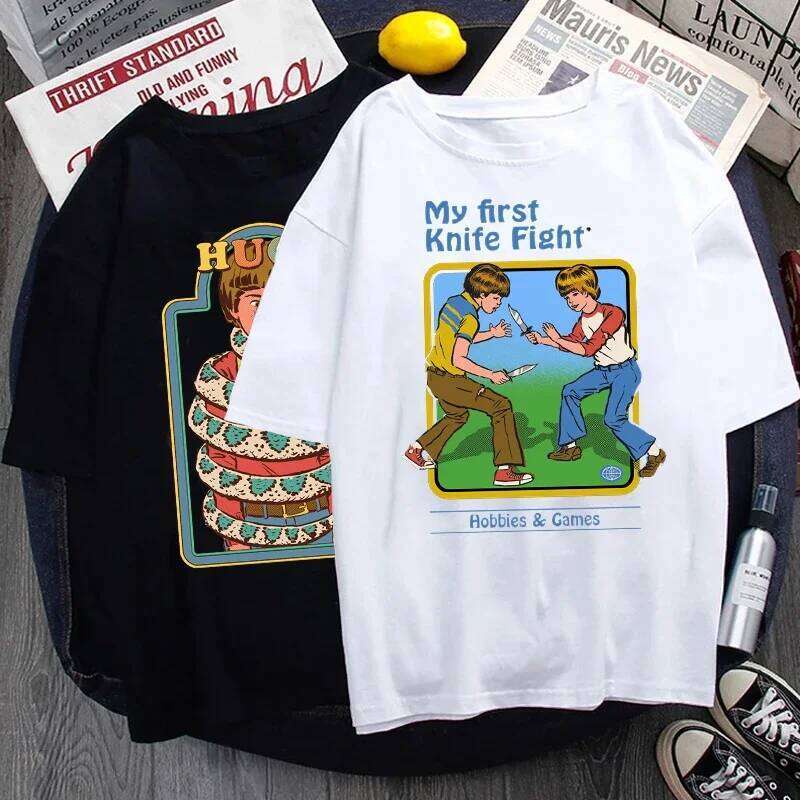 Classic Vintage 90s Tshirt Women Men Grim Evil Series Tops Nostalgia Scary Alien Supernatural Graphic Tee Popular Halloween Tees X260209