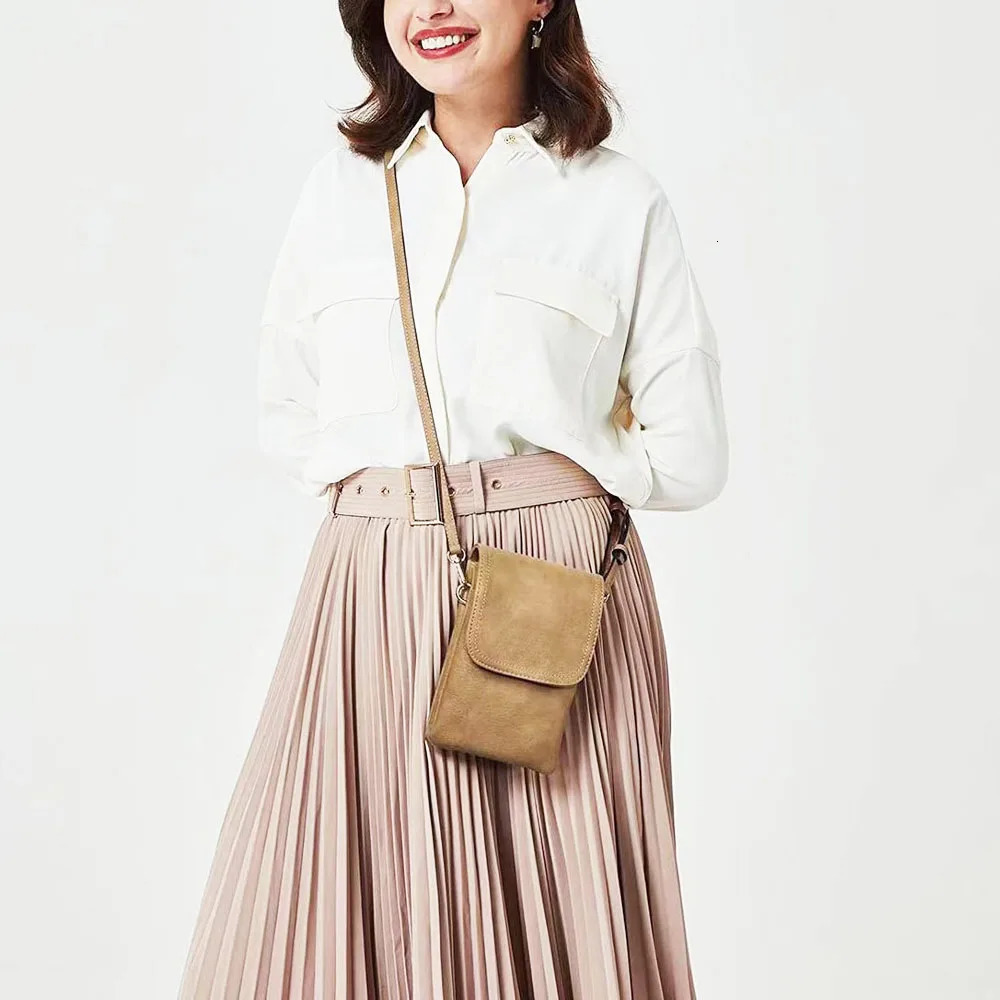 Fashionable and minimalist PU leather womens crossbody bag mobile phone change small single shoulder c 260208
